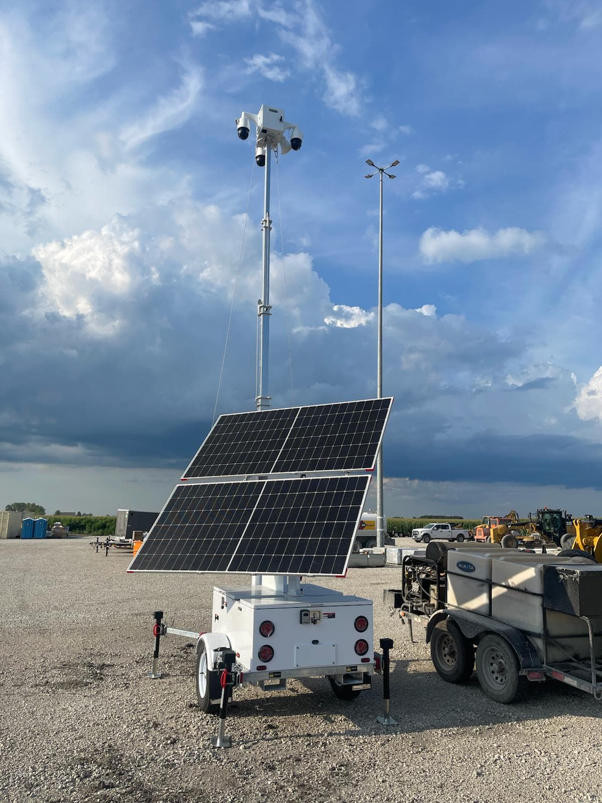 NomadXE solar surveillance trailer deploying mobile security infrastructure